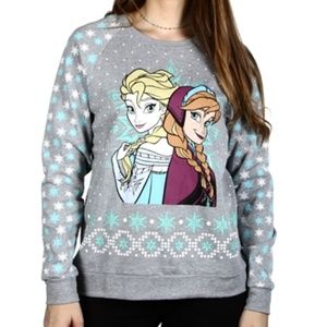 Frozen Holiday Sweatshirt Elsa Anna Snowflake NWOT